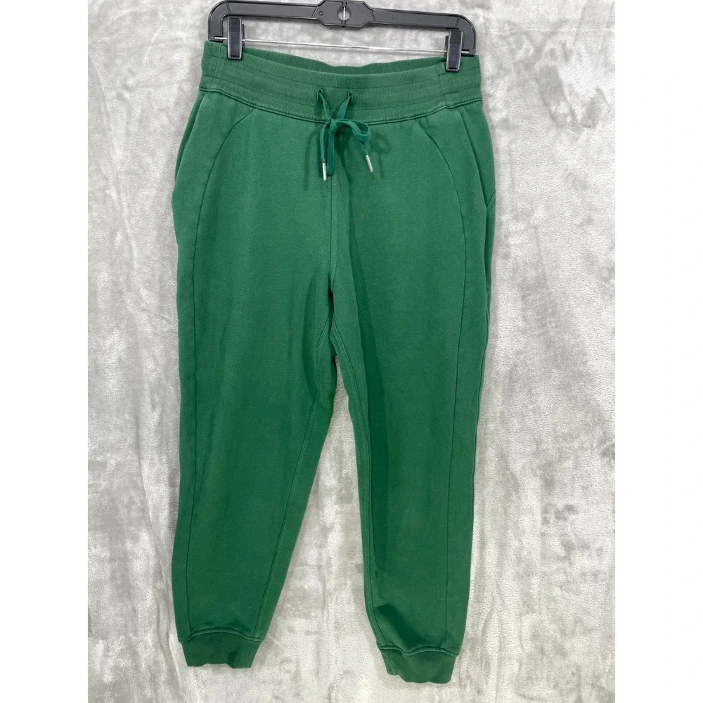 Lululemon Women's Sz 8 High Rise Scuba Jogger  Fleece Sweatpants Green LW5CVAS